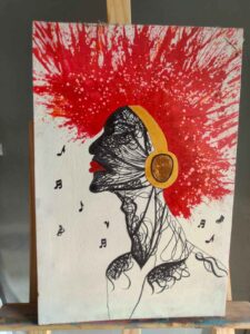 Hand drawn abstract painting