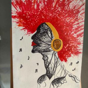 Hand drawn abstract painting